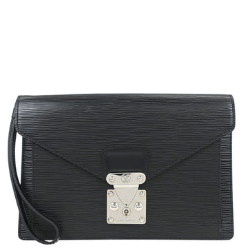 Louis Vuitton 2012 Black Epi Pochette Sellier Dragonne Clutch M52762