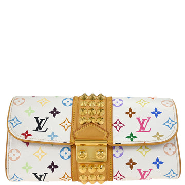 Louis Vuitton 2009 White Multicolor Pochette Courtney Clutch Bag M45639
