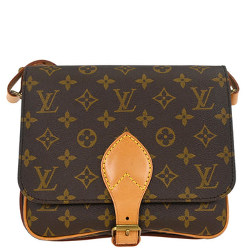 Louis Vuitton 1990 Monogram Cartouchiere MM Shoulder Bag M51253