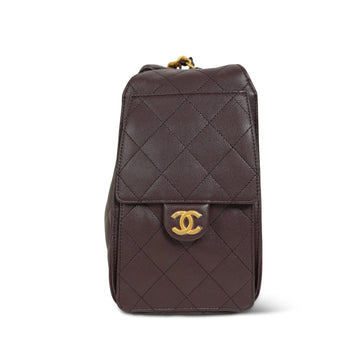 Brown leather Quilted 25 Hobo Bag Small Aged Gold Hardware