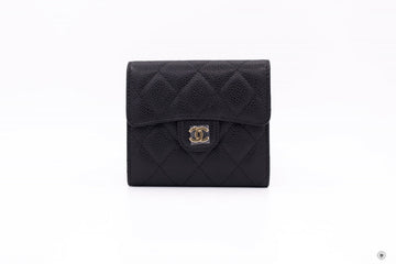 Top Quality Chanel AP0231 Y01588 Classic Fold Wallet (old Model: A82288) Black Leather Short Wallet Ghw
