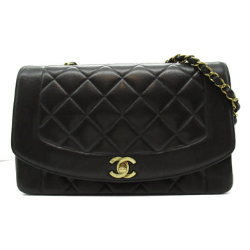 Top Quality Chanel Diana Chain Shoulder Bag Leather Black