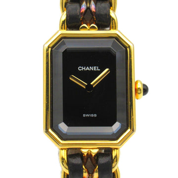 Top Quality Chanel Premiere M Watch Gold Plated Leather Quartz H0001