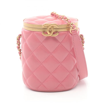 Top Quality Chanel Leather Matelasse Shoulder Bag Pink