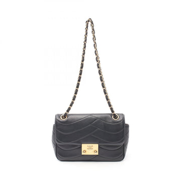 Top Quality Chanel Leather Shoulder Bag Navy