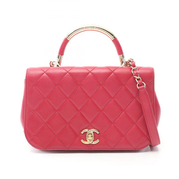 Top Quality Chanel Matelasse Leather Shoulder Bag Pink