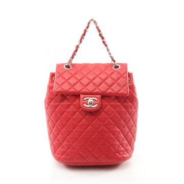 Top Quality Chanel Matelasse Leather Backpack Red