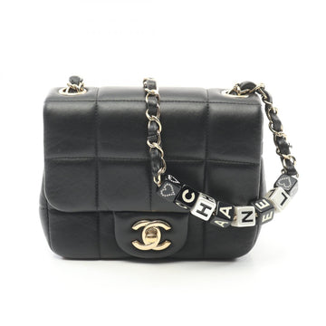 Top Quality Chanel Leather Mini Flap Shoulder Bag Black