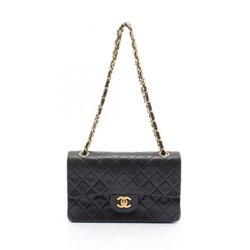 Top Quality Chanel Leather Matelasse W Flap Shoulder Bag