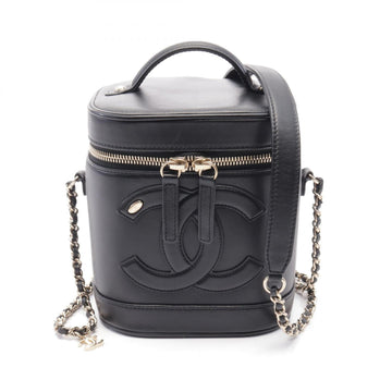 Top Quality Chanel Leather Coco Mark Handbag Black AS0323