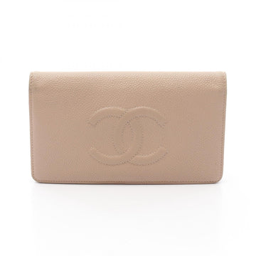 Chanel Coco Mark Caviar Skin Long Wallet