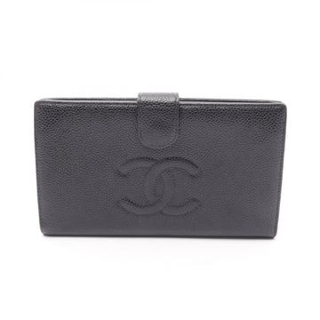 Chanel Coco Mark Caviar Skin Long Wallet