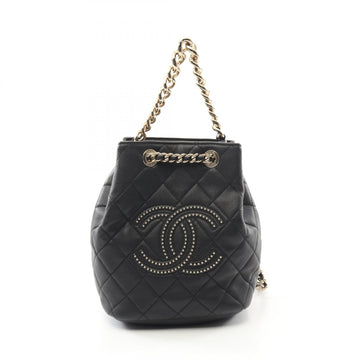Chanel Matelasse Studs Coco Mark Leather Backpack