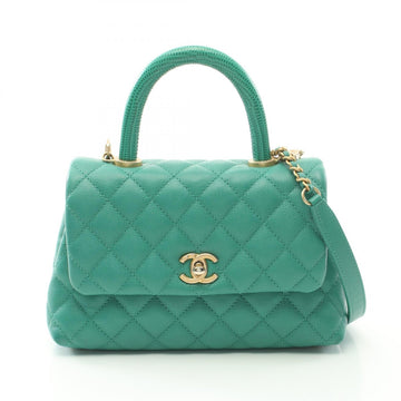 Chanel Coco Handle Flap Caviar Skin Exotic Leather Handbag