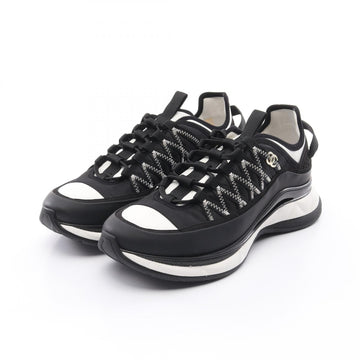 Chanel Coco Mark Leather Fabric Sneakers