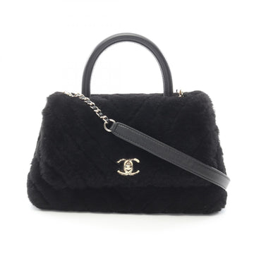 Chanel Coco Handle Flap Shearling 2way bag