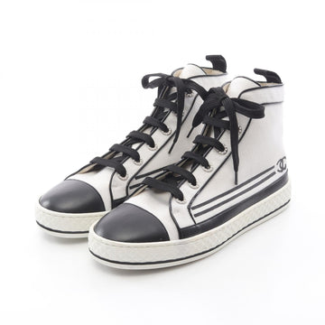 Chanel Coco Mark Canvas Leather Sneakers