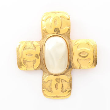 Chanel Coco Mark Brooch Faux Pearl Brooch