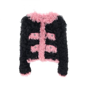 Chanel Coco Mark Button Shearling Jacket