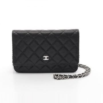 Top Quality Chanel Leather Skin Matelasse Shoulder Bag Black