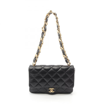 Top Quality Chanel Leather Large Flap Shoulder Bag Black