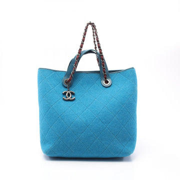 Chanel Matelasse Wool Leather Tote Bag
