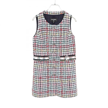 Chanel Coco Mark Button Cotton Nylon Long Gilet