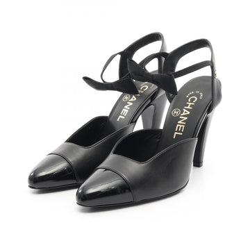 Chanel Coco Mark Ribbon Leather Patent Leather Pumps
