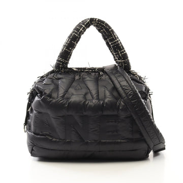 Chanel Doudoune Coco Neige Nylon Leather Fabric Tote Bag