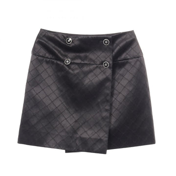 Chanel Coco Mark Button Cotton Silk Skirt
