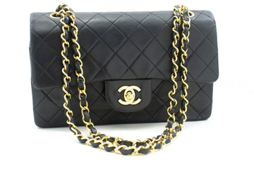 Top Quality Chanel Classic Double New 9" Chain Shoulder Bag Black Leather