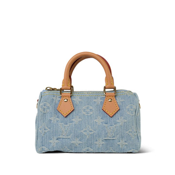 Sky Blue Denim Monogram Nano Speedy