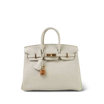 Birkin 25 Beton Togo Rose  D Stamp