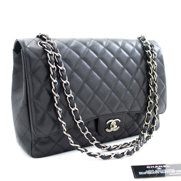 Top Quality Chanel Leather Grained Calfskin New Chain Shoulder Bag Black 13"