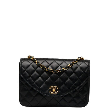 Top Quality Chanel Vintage Matlasse Chain Shoulder Bag Black Leather