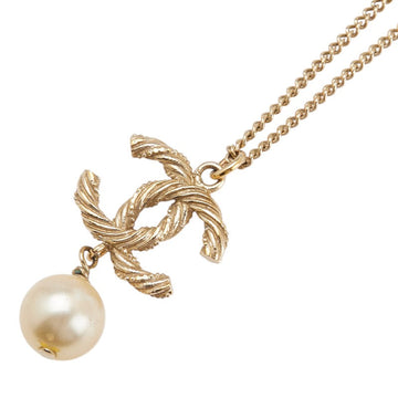Chanel Coco Mark Faux Pearl Rhinestone Necklace