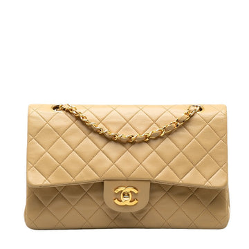 Top Quality Chanel Matlasse 25 Double Flap Chain Shoulder Bag Beige Leather