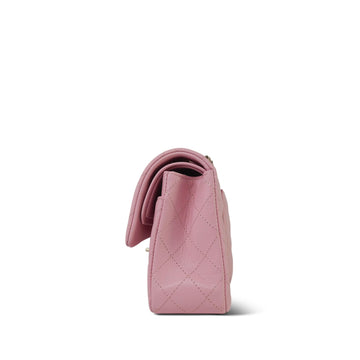 22C Sakura Pink Small leather Quilted Classic Flap LGHW
