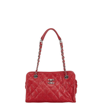 Top Quality Chanel Leather Matelasse Chain Shoulder Bag Red