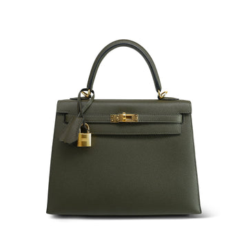 Kelly Sellier 25 Vert De Gris leather  Z Stamp