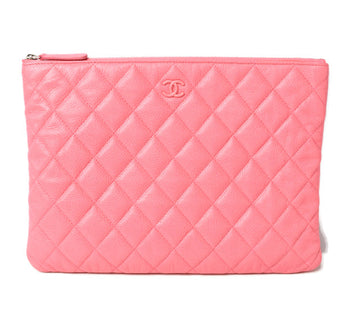 Top Quality Chanel Leather Skin Clutch Bag/Flat Pouch Rose Pink