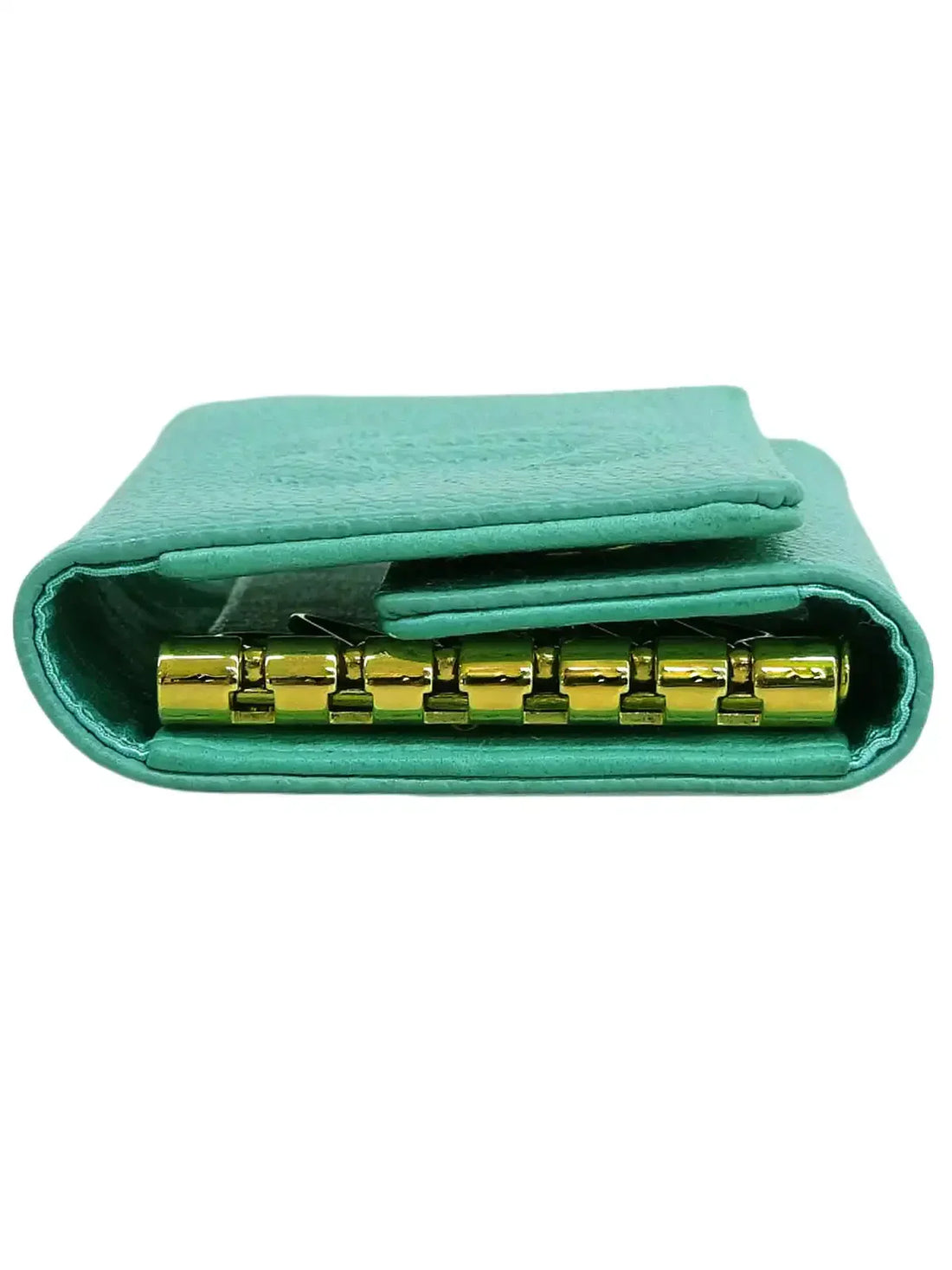 Top Quality Chanel Around 1998 Made Leather Skin Cc Mark Stitch Key Case Mint Green