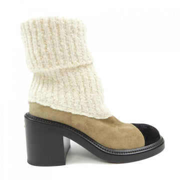 Chanel Knit & Suede Calfskin Boots