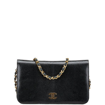 Chanel Coco Mark Lizard Chain Shoulder Bag