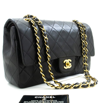 Top Quality Chanel Classic Double New 10" Chain Shoulder Bag Black Leather