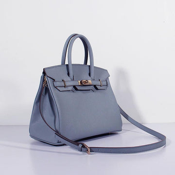 Hermes 30cm Birkin Bag Leather Leather with Strap Blue Lin Gold