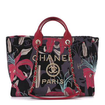 Velvet Calfskin Medium Deauville Tote Pink Multicolor