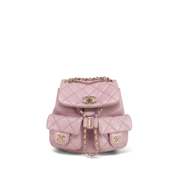 Light Pink leather Quilted Mini Duma Backpack LGHW