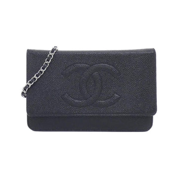 Chanel Timeless CC Line Caviar Skin Chain Wallet
