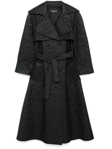 CC Black Quilted Trench Coat